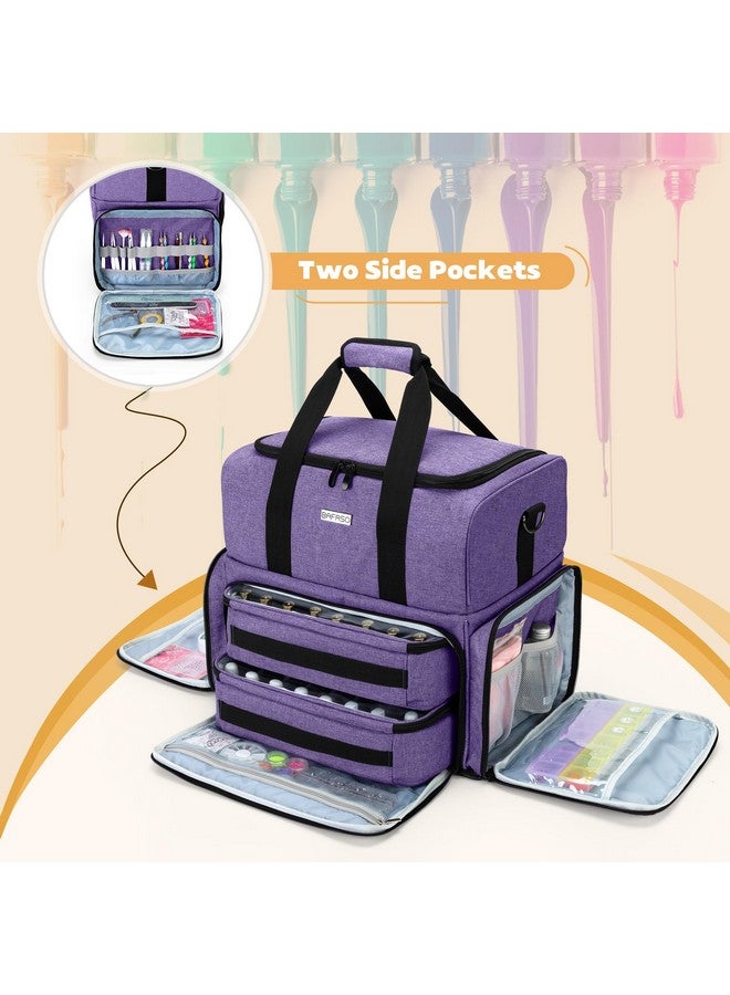 Nail Polish Organizer Holds 80 Bottles (15Ml 0.5 Fl.Oz) And A Uv Nail Lamp Nail Polish Case With 2 Removable Pouches And Manicure Tools Storage Sections (Patented) Purple