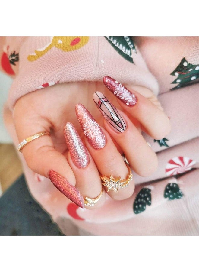 Gel Nail Polish Light Pink Peach Red Cherry Rose Pearl Glitter Shimmer Crystal Girlfriend Gift Uv Led Manicure Art Varnish Set Kit 6Pcs (Cs6001)