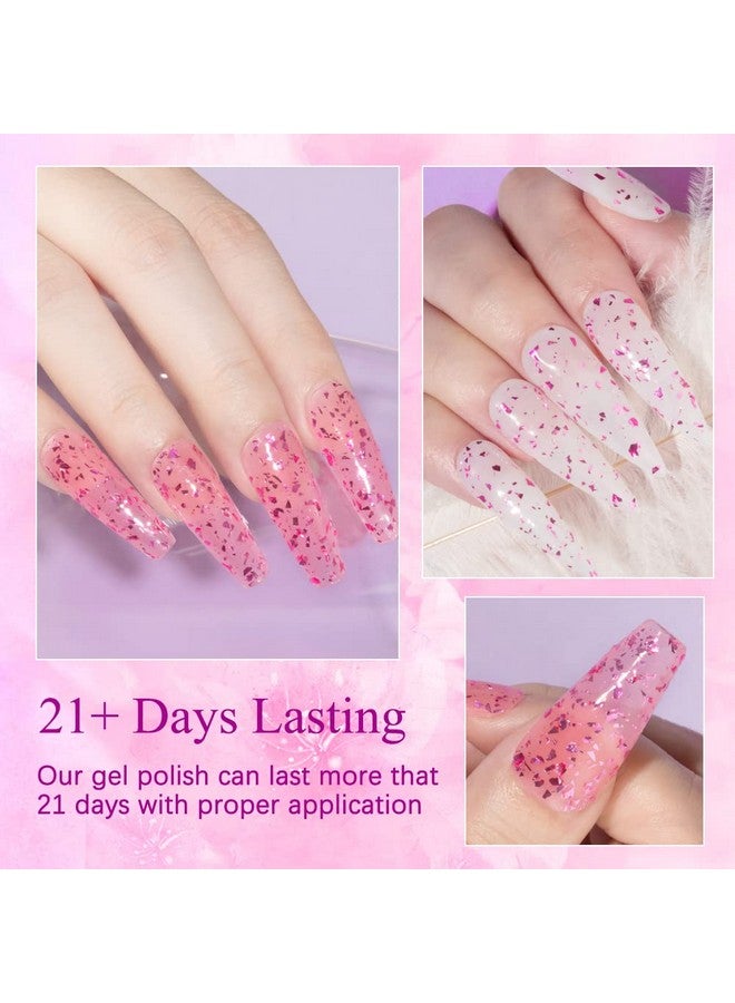 Glitter Gel Top Coat Gel Nail Polish Rose Red Glitter No Wipe Top Coat Nail Gel Polish Sparkly Soak Off Glitter Gel Nail Polish For Nail Salon 10Ml