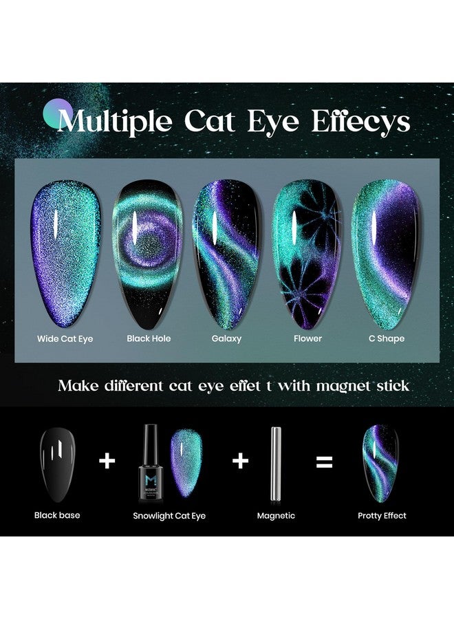 Chameleon 9D Cat Eye Gel Polish 10Ml Holographic Galaxy Cateye Magnetic Nail Polish Gel Magic Chameleon Home Salon Manicure Set With Magnet Stick For Ladies(005)