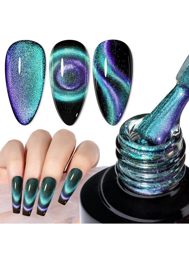 Chameleon 9D Cat Eye Gel Polish 10Ml Holographic Galaxy Cateye Magnetic Nail Polish Gel Magic Chameleon Home Salon Manicure Set With Magnet Stick For Ladies(005)