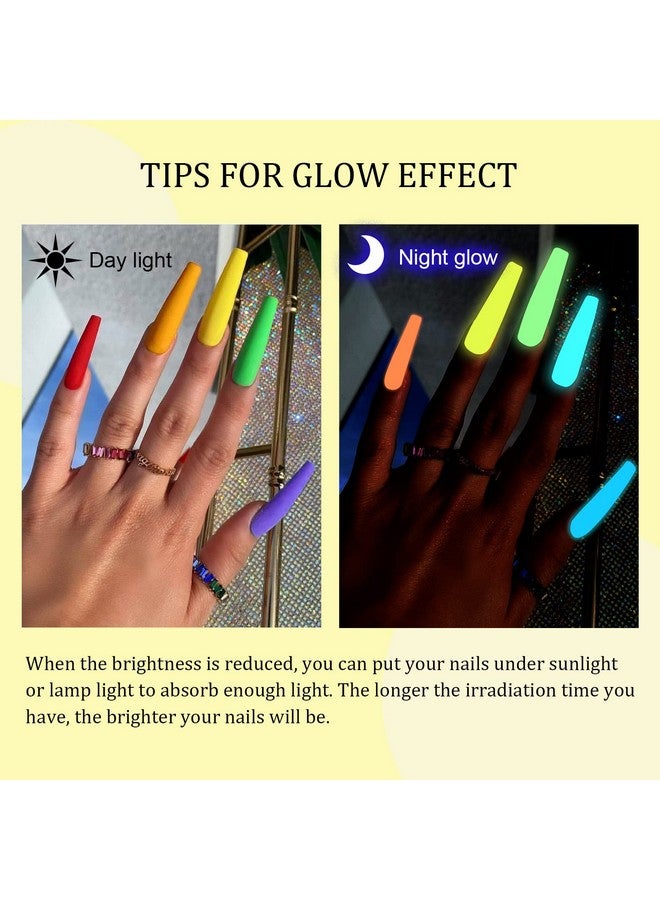 Glows In The Dark Gel Nail Polish Set 12 Holiday Colors Luminous Neon Nail Gel Polish Set Soak Off U V/Led Glow Effect Nail Polish For Diy Nail Art Design Holiday Gifts For Women