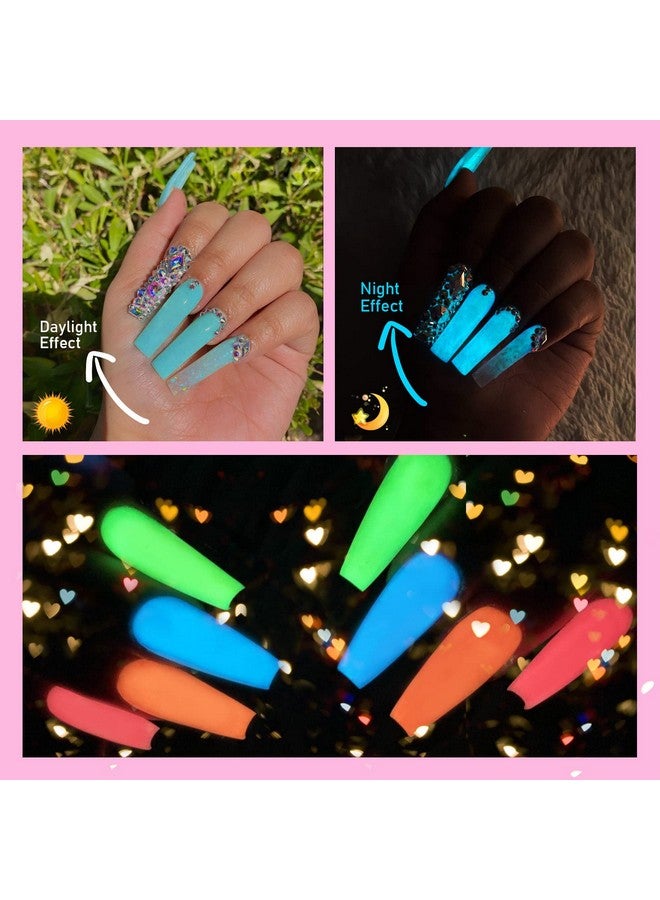 Glows In The Dark Gel Nail Polish Set 12 Holiday Colors Luminous Neon Nail Gel Polish Set Soak Off U V/Led Glow Effect Nail Polish For Diy Nail Art Design Holiday Gifts For Women