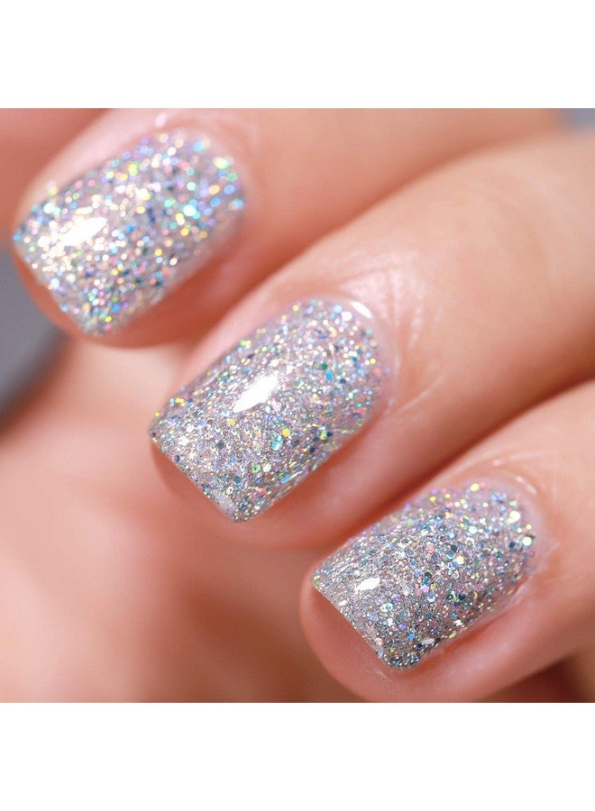 Gel Nail Polish Glitter Uv Gel Soak Off Nail Gel Polish Sparkle Color Manicure Pedicure (Diamond Silver)