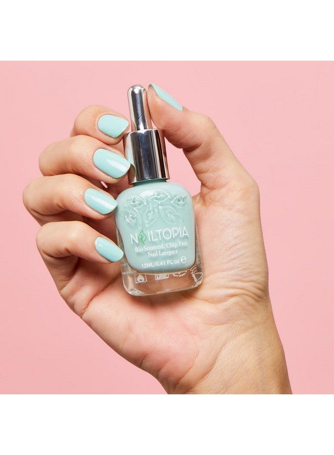 Plantbased Chip Free Nail Lacquer Non Toxic, Biosourced, Longlasting, Strengthening Polish Hula Girl (Sky Blue) 0.41Oz