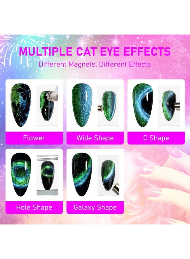 Cat Eye Gel Nail Polish With Magnet 9D Galaxy Cateye Manicure Soak Off Uv Diy Salon Home Gift 12 Colors 7Ml(0.24Fl Oz)