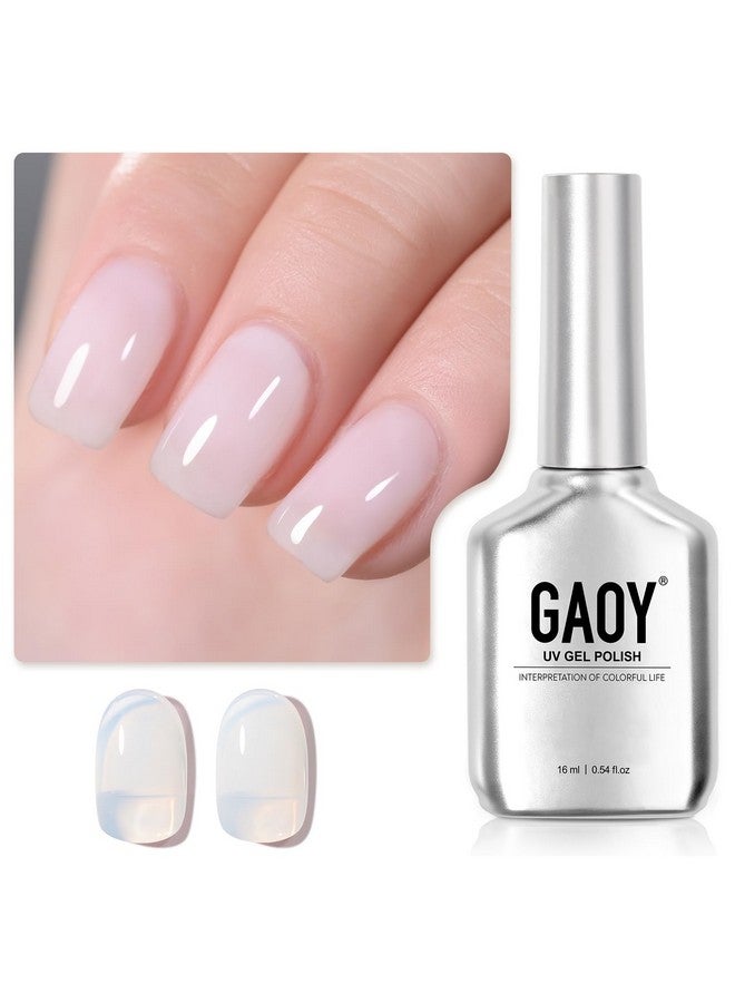 Jelly Nude Gel Nail Polish, 16Ml Sheer White Translucent Soak Off Gel Polish, Uv Light Cure For Nail Art Diy, Color 1641