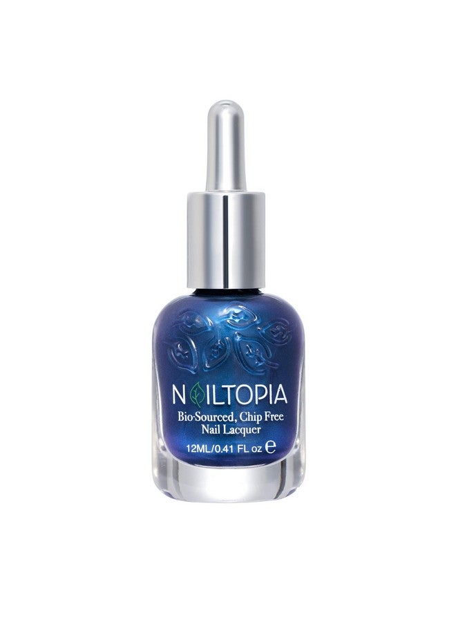 Plantbased Chip Free Nail Lacquer Non Toxic, Biosourced, Longlasting, Strengthening Polish Ride The Wave (Royal Blue) 0.41Oz