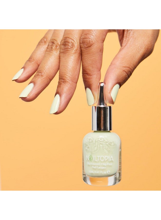 Plantbased Chip Free Nail Lacquer Non Toxic, Biosourced, Longlasting, Strengthening Polish Juice Cleanse (Pastel Green) 0.41Oz