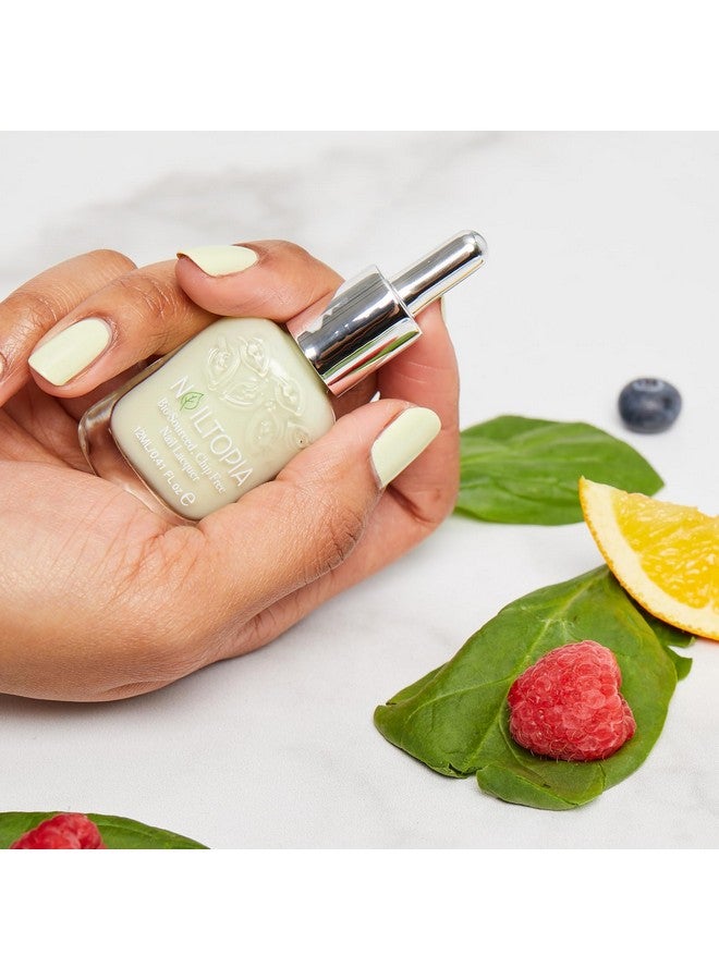 Plantbased Chip Free Nail Lacquer Non Toxic, Biosourced, Longlasting, Strengthening Polish Juice Cleanse (Pastel Green) 0.41Oz