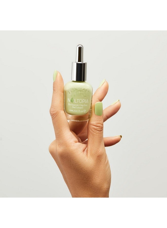 Plantbased Chip Free Nail Lacquer Non Toxic, Biosourced, Longlasting, Strengthening Polish Juice Cleanse (Pastel Green) 0.41Oz