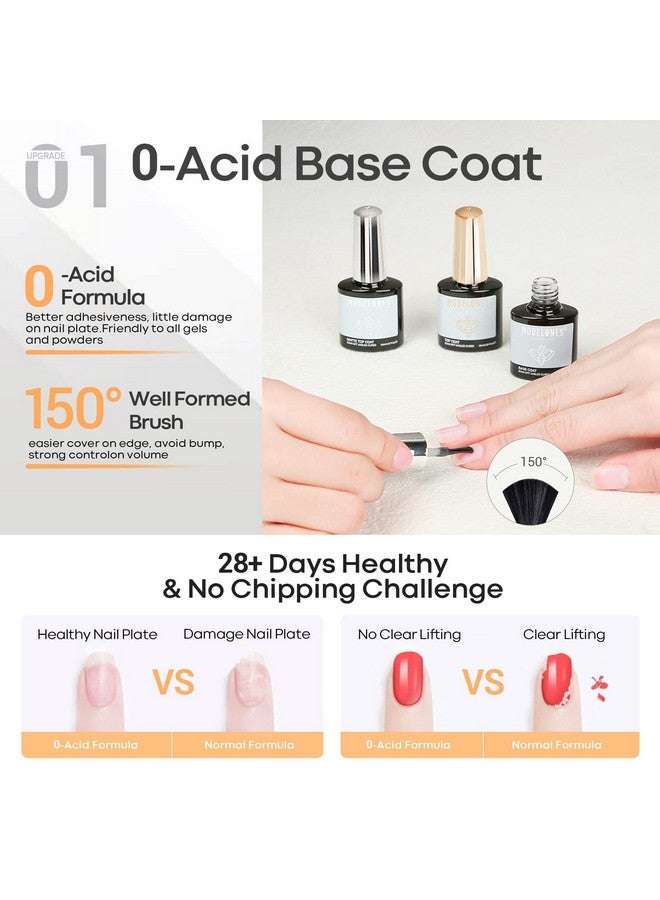 Gel Top Coat Base Coat For Gel Nail Polish, 3Pcs 10Ml No Wipe Matte & Shiny Top Coat, Long Lasting High Gloss And Matte Effects Diy At Home