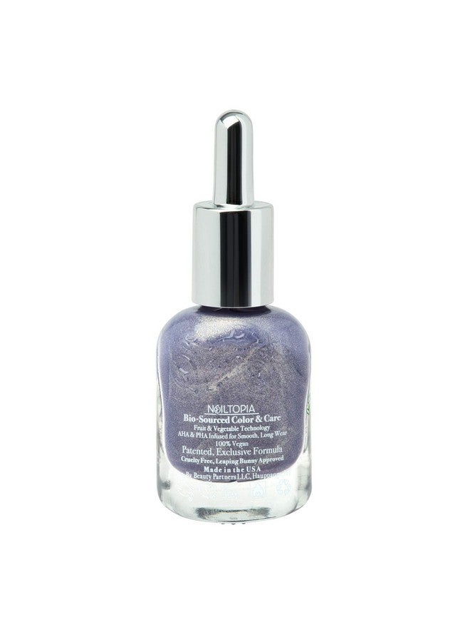 Plantbased Chip Free Nail Lacquer Non Toxic, Biosourced, Longlasting, Strengthening Polish Stay Inspired (Medium Purple With Gold Reflects) 0.41Oz