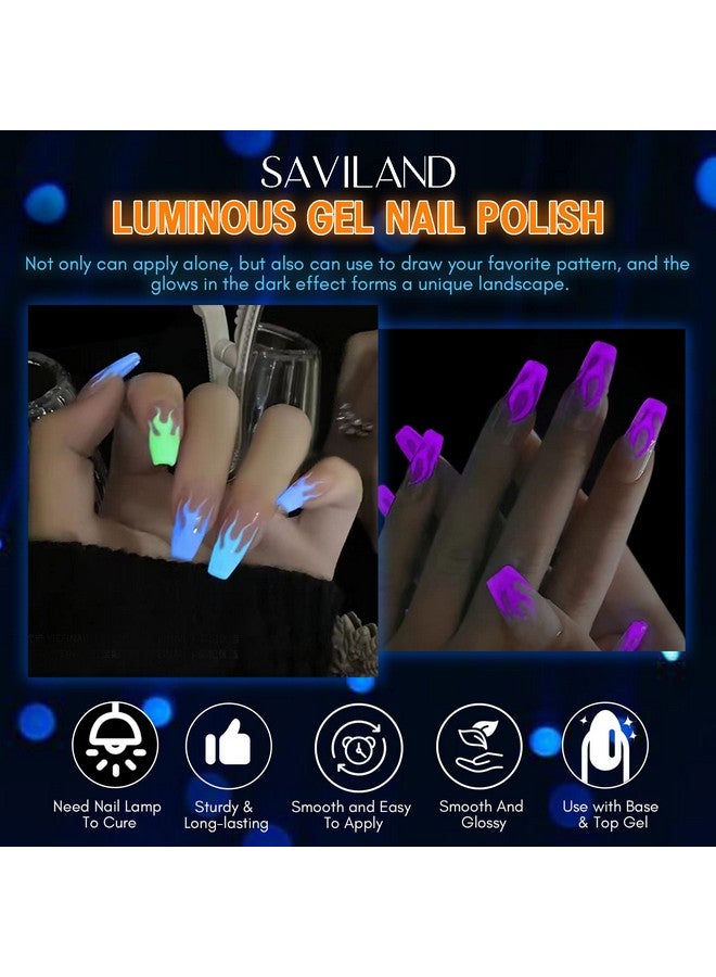 Glows In The Dark Nail Polish Set 24 Holiday Brighrly Colors Luminous Quickingdrying U V Neon Gel Nail Polish Set Reflective Glow Effect Full Coverage Easy To Use Gel Polish Holiday Gifts