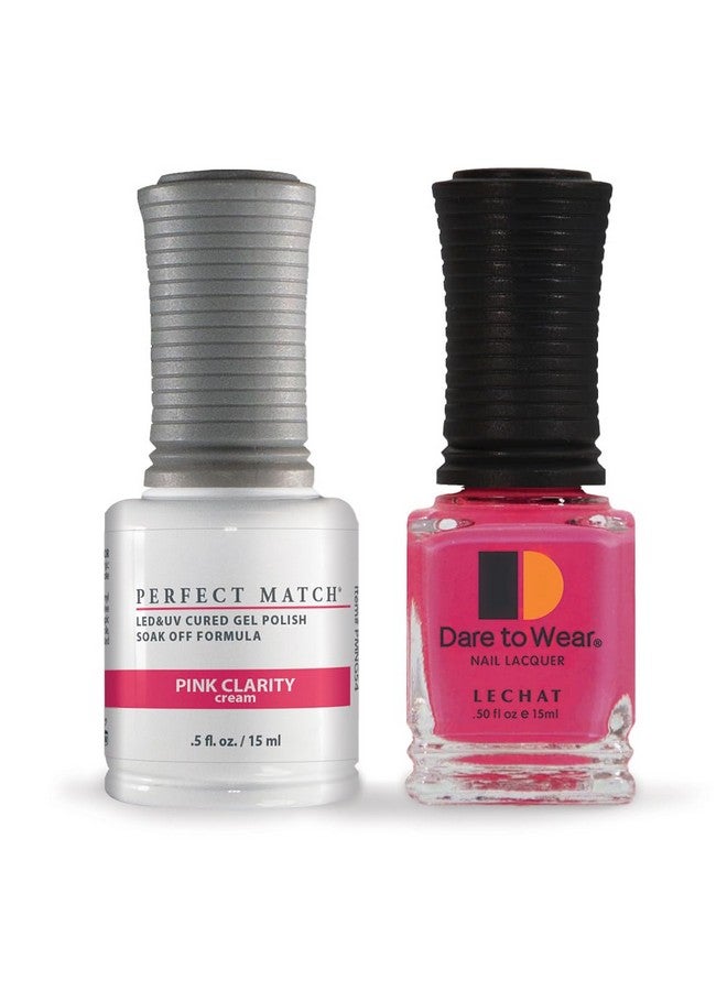 Perfect Match Gel Polish Pink Clarity Watermelon Pink With Sheer Finish (0.5 Ounce) Easy Application Soak Off Formula