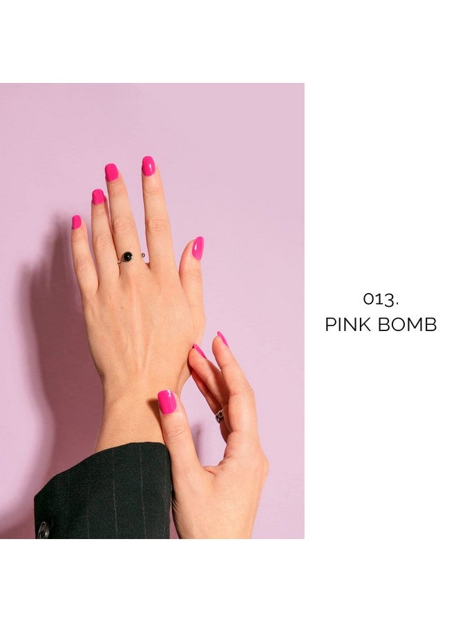 Semi Cured Gel Nail Strips│20Pcs Extra Long Nail Polish Strips│Nail Stickers With Glossy Gel Finishing│Pink Bomb