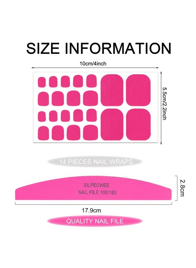 Toe Nail Stickers Full Nail Wraps Red Solid Color Toenail Polish Strips For Women Self Adhesive Toe Stickers Polish Gel Toenails Stickers With 1Pc Nail File (20 Sheets)