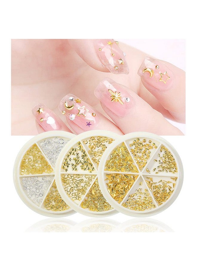 Nail Art Rivets Star Moon Nail Art Studs Gold Silver Nail Art Charms Nail Art Accessories Nail Art Metal Rivets Gemstone Jewelry Diy Crafts Design Supplies Nail Decorations Kits