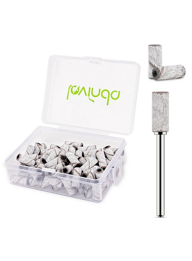 80 Piece Small Sanding Bands Nail Drill Bit Fine Sanding Bands For Nail Drill With 3.1Mm Mandrel Bit For Acrylic Nails Gel Removing Shaping Polishing Nail Salon Use (180 Grit Zebra)