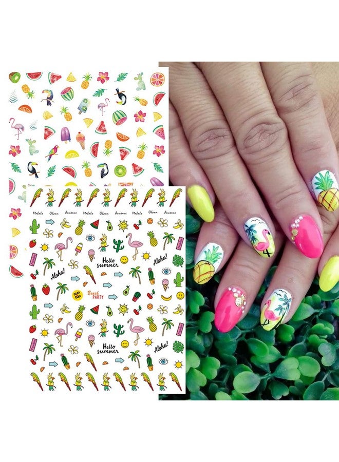 Summer Nail Decals Stickers Selfadhesive Diy Design Nail Art Decorations (12 Sheets)