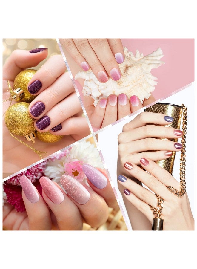 336 Pieces 24 Sheets Full Wrap Nail Polish Stickers Nail Strips Selfadhesive Gel Nail Strips Art Decals With Nail File For Home Women Girls Diy Nail Decorations (Elegant Style)