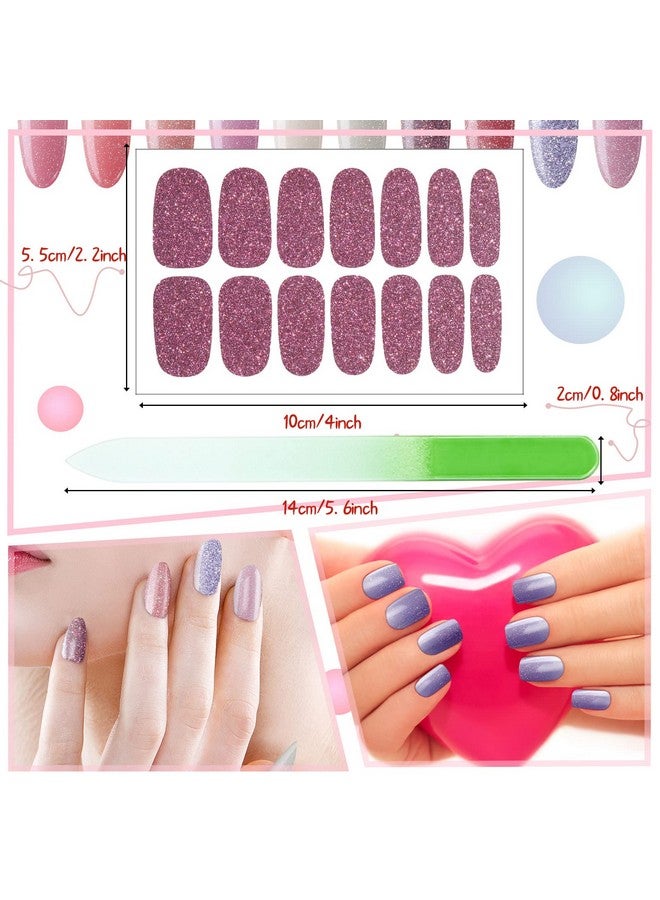336 Pieces 24 Sheets Full Wrap Nail Polish Stickers Nail Strips Selfadhesive Gel Nail Strips Art Decals With Nail File For Home Women Girls Diy Nail Decorations (Elegant Style)