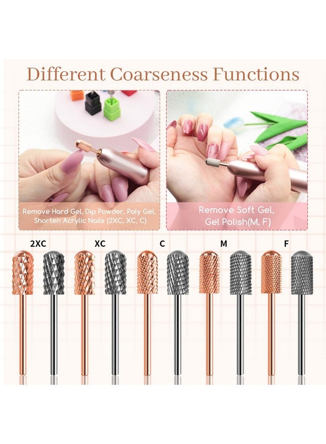 Nail Drill Bits 2 Pcs Safety Nail Bits For Nail Drill 332'' Tungsten Carbide Nail Drill Bit Smooth Round Top Large Barrel Bits Nail Supplies For Nail Tech To Remove Acrylic Nails (2Xc)