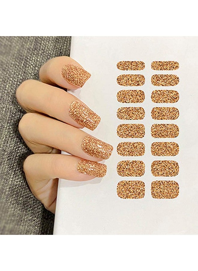 12 Sheets Glitter Nail Wraps Nail Polish Strips Solid Color Nail Polish Stickers Shine Full Wrap Nail Polish Decals Self Adhesive Nail Art Polish Stickers For Women Girls Manicure Tips Art