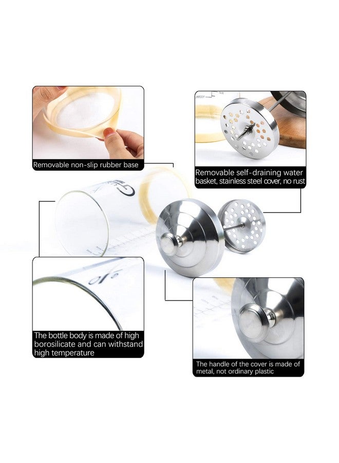 Barbicide Jar 30 Oz With Stainless Steel Tray Barber Sanitizing Jar Salon Disinfectant Jar For Nail Tools Hair Salonspa