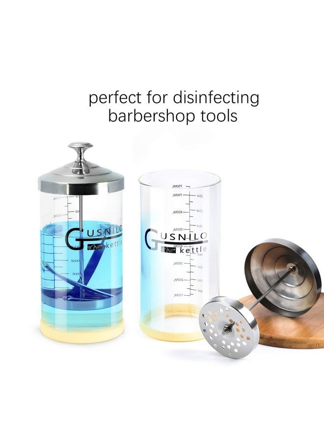 Barbicide Jar 30 Oz With Stainless Steel Tray Barber Sanitizing Jar Salon Disinfectant Jar For Nail Tools Hair Salonspa