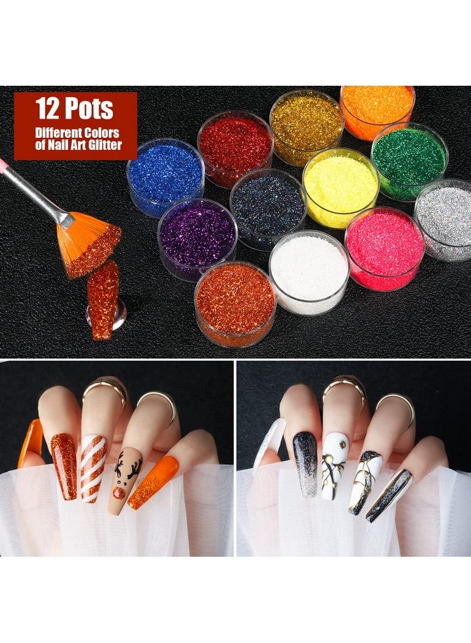 Nail Art Kit With Butterfly Nail Stickers Nail Art Brushes Set For Beginners With Fine Glitter Nail Design Kit Nail Dotting Tools Rhinestones For Nails