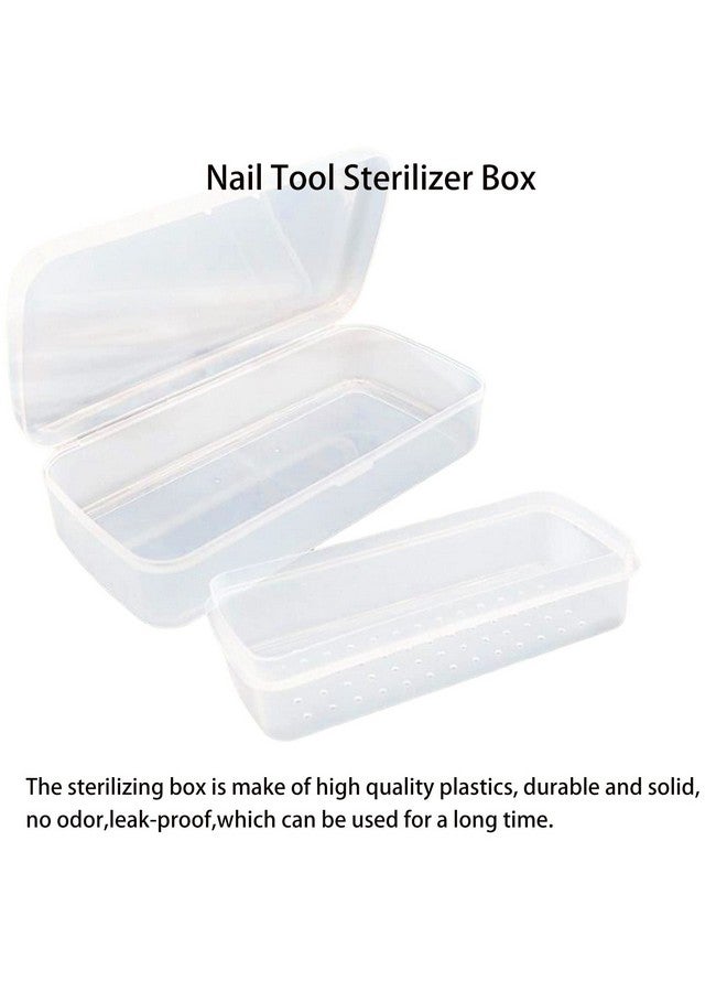 Nail Tool Sterilizer Box Fully Transparent Plastic Sterilization Tray Nail Art Sterilizing Clean Tool Sterilizer Box Storage Organizer For Tweezerhair Cutter Manicure Tool