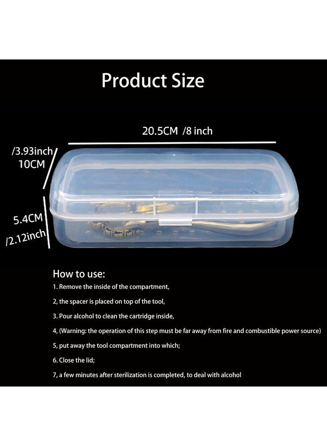 Nail Tool Sterilizer Box Fully Transparent Plastic Sterilization Tray Nail Art Sterilizing Clean Tool Sterilizer Box Storage Organizer For Tweezerhair Cutter Manicure Tool