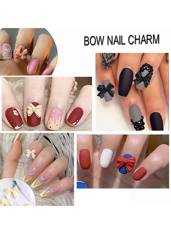 9 Colors 3D Bow Nail Art Decorations 100Pcs Colorful Bowknot Nail Accessories 3D Bows Nail Charms For Acrylic Resin Flatback Nail Art Design