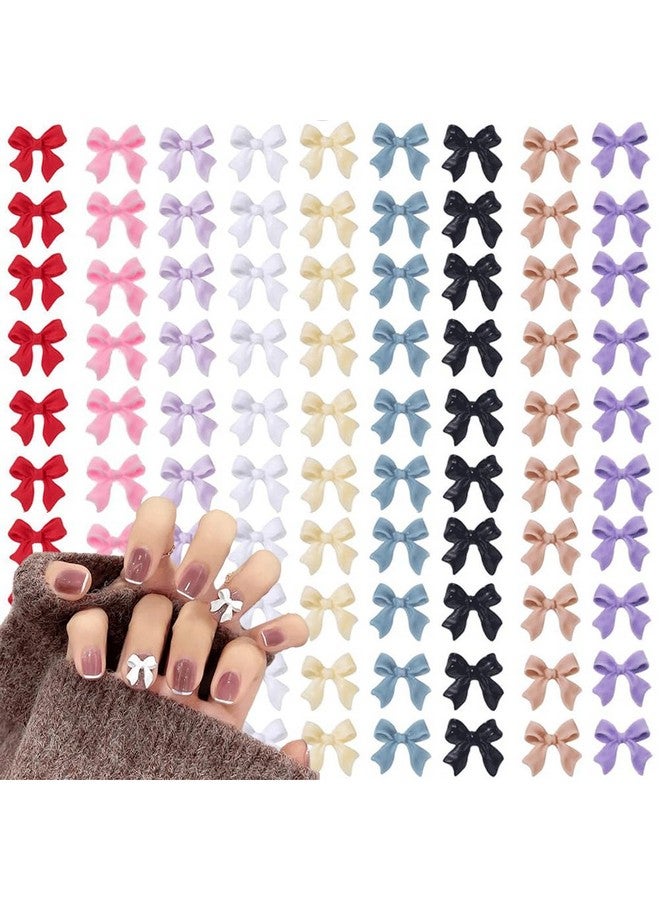 9 Colors 3D Bow Nail Art Decorations 100Pcs Colorful Bowknot Nail Accessories 3D Bows Nail Charms For Acrylic Resin Flatback Nail Art Design