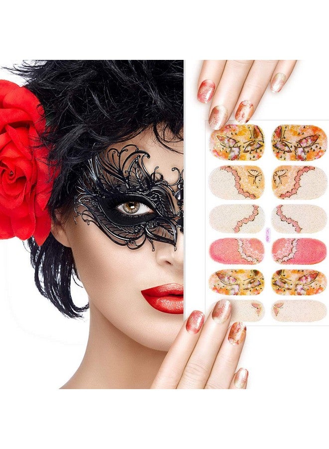 16 Sheets Full Wrap Gradient Nail Polish Stickers Selfadhesive Nail Art Decal Strips Full Cover Nail Art Stickers With 2 Pieces Nail Files For Women Girls Diy Nail Art Decoration (Natural Style)