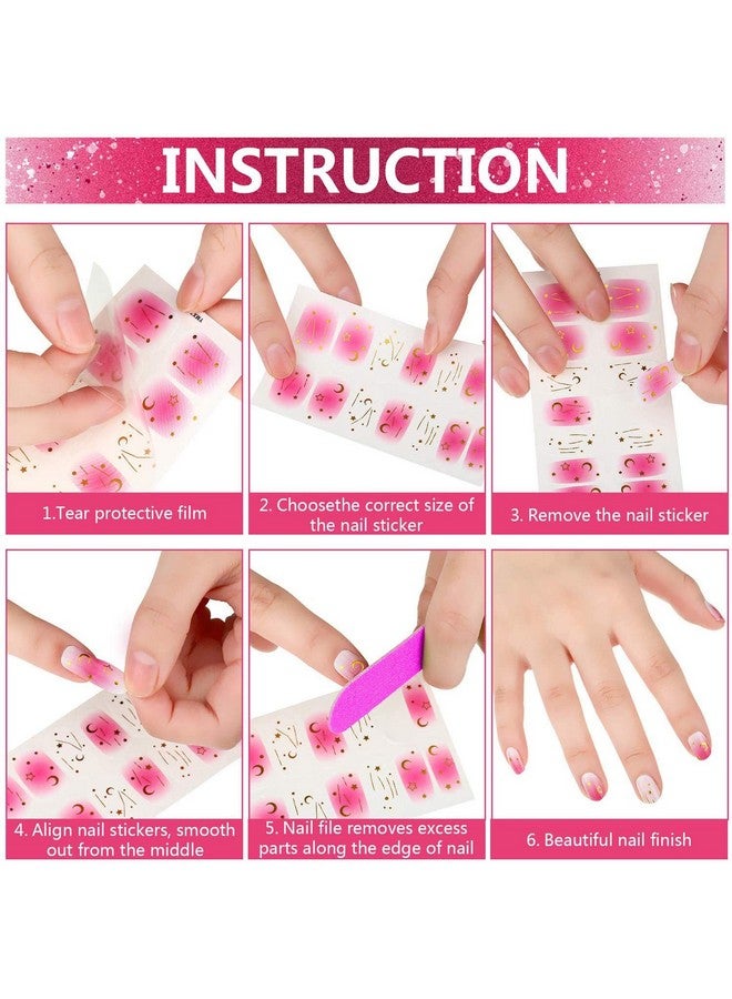 16 Sheets Full Wrap Gradient Nail Polish Stickers Selfadhesive Nail Art Decal Strips Full Cover Nail Art Stickers With 2 Pieces Nail Files For Women Girls Diy Nail Art Decoration (Natural Style)