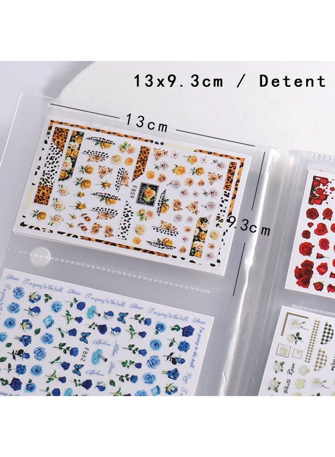 144 Slots Wisteria Flower Nail Art Sticker Storage Book Nail Art Decals Collecting Album Empty Display Book Collecting Holder Binder Book Plastic Diy Design Tools For Nail Art Sticker
