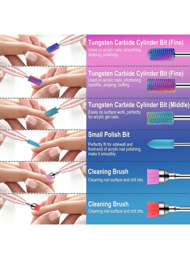 25Pcs Nail Drill Bits Set With Portable Nail Drill Bit Holder 332 Inch Nail Drill Bits For Acrylic Nails Ceramic Diamond Carbide Cuticle Efile Remover Bits For Home Salon Acrylic Gel Nail Polish