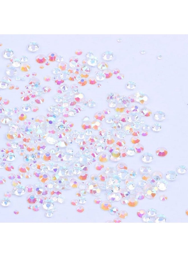 Mixed 1000Pcs 26Mm Transparent Ab Resin Nail Rhinestones 3D Non Hotfix Glitter Round Flatback Nail Stones Strass Gems Diamonds Diy Nail Art Decoration (27 Transparent Ab)