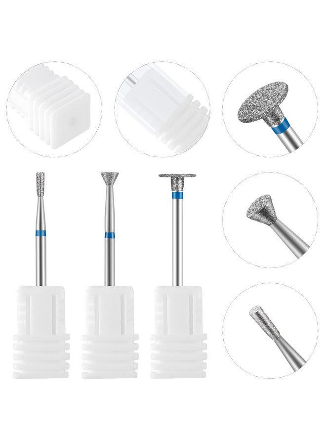3Pcs Nail Drill Bits For Acrylic Nails Diamond Nail Bits Manicure Grinding Head Tools For Nail Art