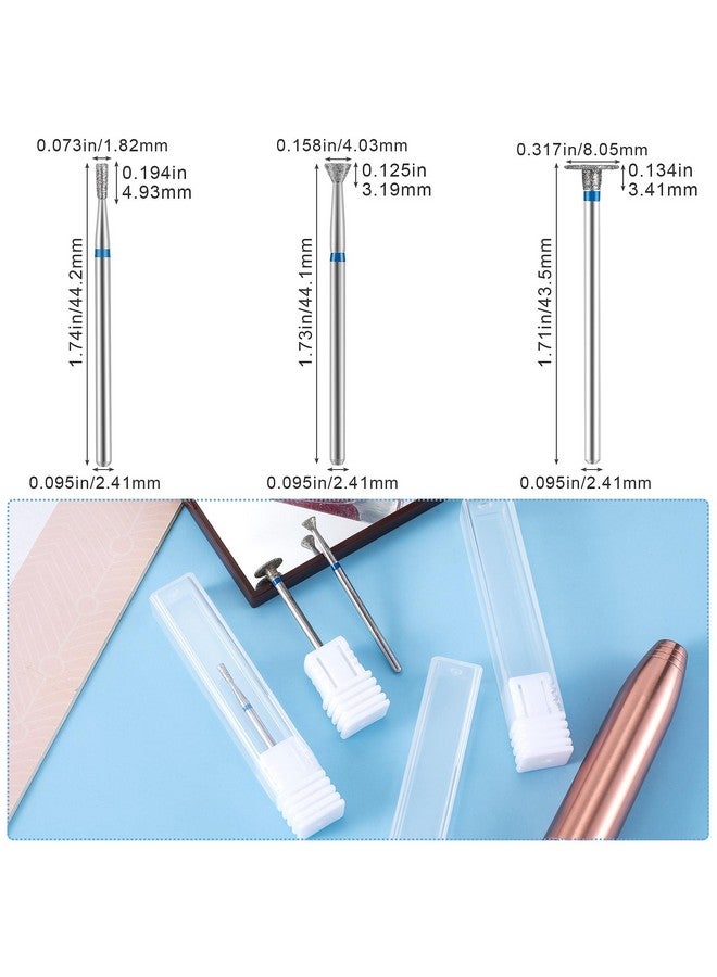 3Pcs Nail Drill Bits For Acrylic Nails Diamond Nail Bits Manicure Grinding Head Tools For Nail Art