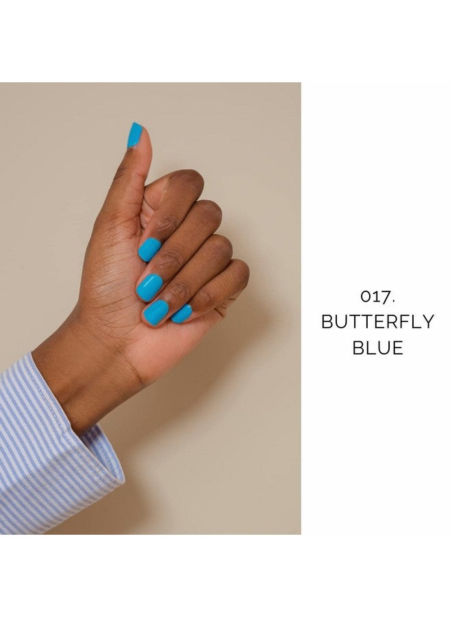 Semi Cured Gel Nail Strips (20 Extra Long Stickerswraps) Glossy & Long Lasting Soft Gel Finishing Butterfly Blue