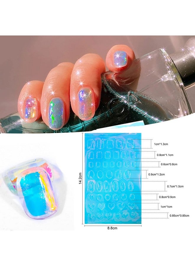 11 Sheets Aurora Nail Foil Laser Nail Stickers Glass Paper Nail Art Stickers Iridescent Cellophane Nail Designs Stickers Holographic Film 3D Nail Decoration For Women Kids