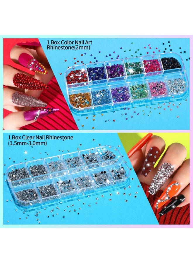 Nail Art Kit For Beginners Nail Art Supplies With Nail Art Brushes Nail Dotting Tools Nail Art Stickers Nail Art Rhinestone Nail Art Foil Nail Art Tapes Nail Accessories For Nail Art