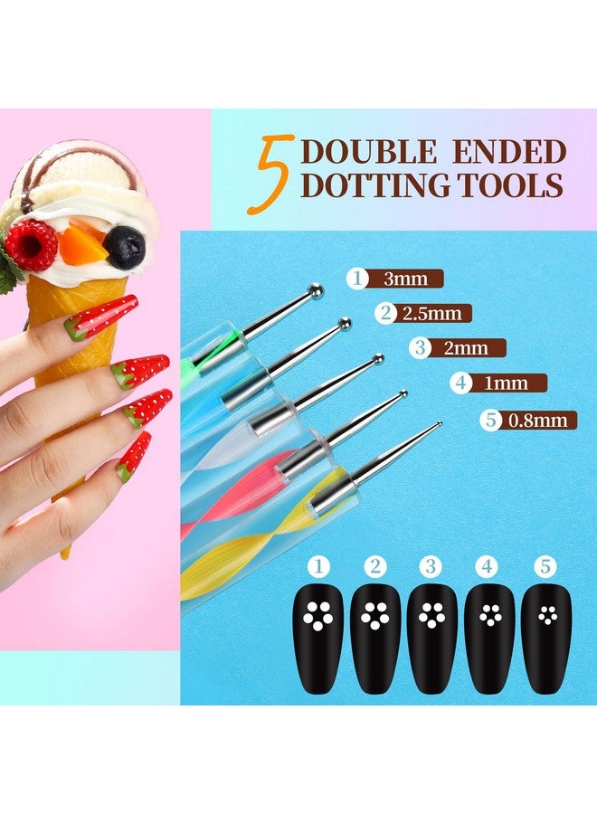 Nail Art Kit For Beginners Nail Art Supplies With Nail Art Brushes Nail Dotting Tools Nail Art Stickers Nail Art Rhinestone Nail Art Foil Nail Art Tapes Nail Accessories For Nail Art