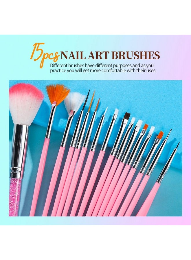 Nail Art Kit For Beginners Nail Art Supplies With Nail Art Brushes Nail Dotting Tools Nail Art Stickers Nail Art Rhinestone Nail Art Foil Nail Art Tapes Nail Accessories For Nail Art