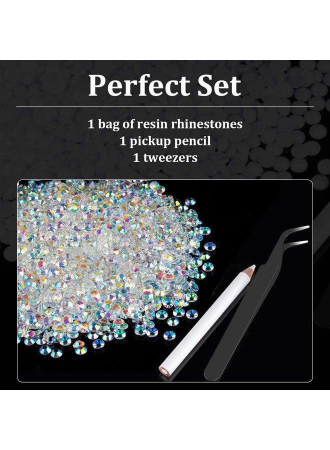 6000Pcs 4Mm Resin Rhinestones Bulk Transparent Ab Flatback Round Jelly Rhinestones Bedazzling Non Hotfix Crystal Gems Large Quantity Wholesale For Diy Crafts Clothes Tumblers Face Makeup Manicure