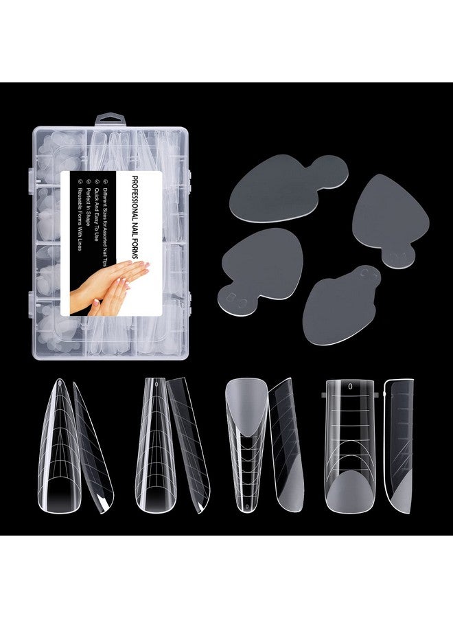 288Pcs Dual Nail Form With French Silicone Sticker Reusable Dual System Mold Kit For Nail French Line Guides Manicure Tool