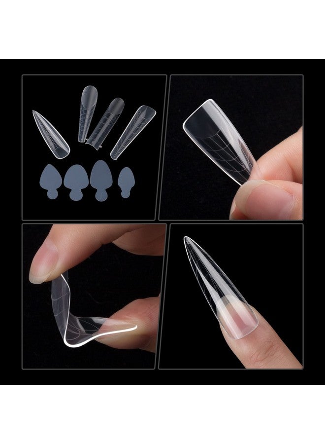 288Pcs Dual Nail Form With French Silicone Sticker Reusable Dual System Mold Kit For Nail French Line Guides Manicure Tool